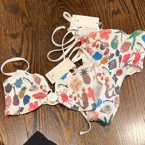 Cleonie scrunch bikini in island print